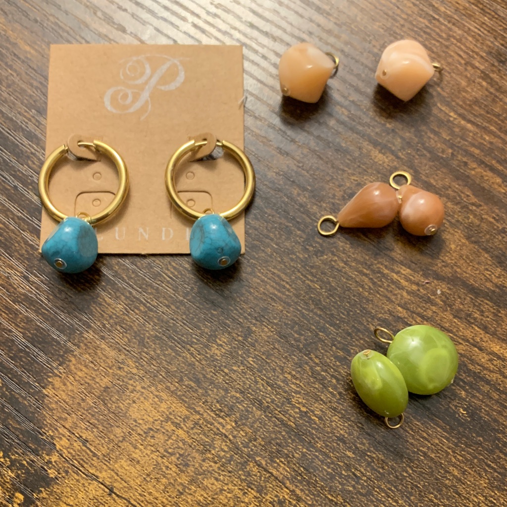 Plunder Gold Hoops With 4 Interchangeable Beads